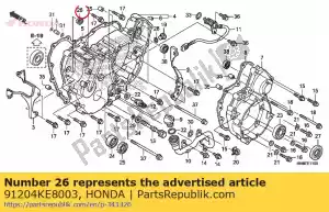 honda 91204KE8003 selo de óleo, 13x22x5 (arai) - Lado inferior