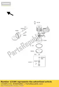 Kawasaki 131691110 p?yta, filtr oleju - Dół