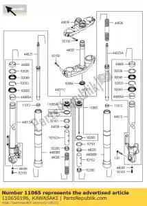 Kawasaki 110650196 tampa, parafuso do garfo comp, direita - Lado inferior