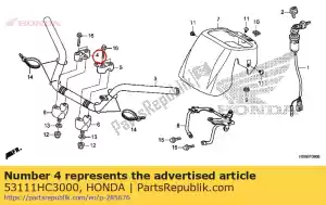 Honda 53111HC3000 titular, r. asa superior - Lado inferior