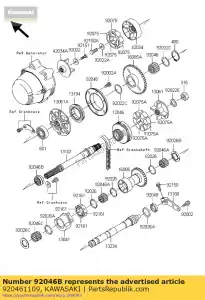 Kawasaki 920461109 lager-naald, rna490 - Onderkant