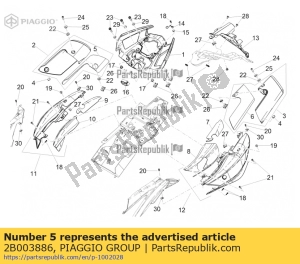 aprilia 2B003886 escudo térmico derecho - Lado inferior