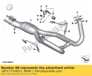 BMW 18517726823 porca de fixação - m8 - Lado inferior