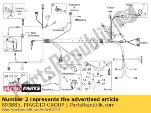 Piaggio Group 893885 main wiring harness - Bottom side