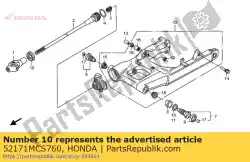 Ici, vous pouvez commander le cale, pivot, 1,05 auprès de Honda , avec le numéro de pièce 52171MCS760: