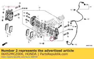 Honda 06452MCZ006 jeu de joints, piston - La partie au fond