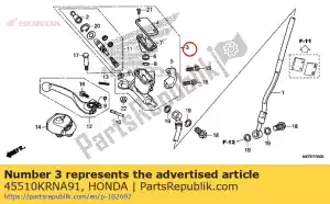 Honda 45510KRNA91 cylinder sub assy., fr. b - Onderkant