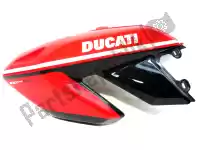 48211531E, Ducati, carenagem lateral, vermelha, esquerda Ducati Hypermotard 1100 Evo SP Corse Edition S, Usava