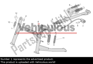 aprilia AP8146418 caballete central - Vista plana