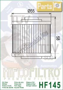 HIFLO HF145 filtro de aceite - Parte inferior
