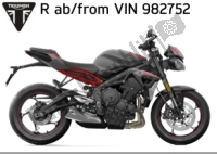 Wszystkie oryginalne i zamienne części do Twojego Triumph Street Triple R From VIN 982752 765 2021 - 2024.
