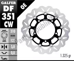Ici, vous pouvez commander le rotor de frein ondulé standard auprès de Galfer , avec le numéro de pièce DF351CW: