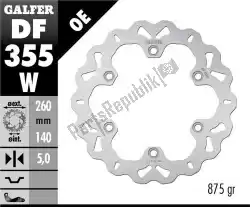 Ici, vous pouvez commander le rotor de frein ondulé standard auprès de Galfer , avec le numéro de pièce DF355W: