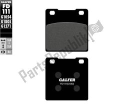 Galfer FD111G1054, Pó?metaliczne klocki hamulcowe, OEM: Galfer FD111G1054