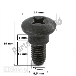 Mokix 5311, Schrauben, m6 x 17mm, brustbolzen, OEM: Mokix 5311