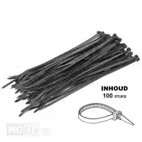 6040, Mokix, Tire-déchirures/sangles de traction 250mm 4.8mm noir 100pcs TIE-RIPS/TREKBANDJES 250mm 4.8mm ZWART 100stuks<hr>KABELBINDER/TEI-RIP 250mm 4.8mm SCHWARZ 100 Stuck<hr>ATTAC.CABLE 250mm 4.8 NOIR 100pc<hr>TEI-RIPS 250mm 4.8mm BLACK 100pc, Nouveau