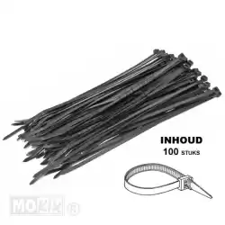 Aqui você pode pedir o tie-rips/pull straps 250mm 4. 8mm preto 100pcs em Mokix , com o número da peça 6040: