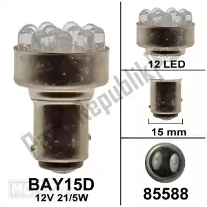 mokix 85588 lamp bay15d 12v 21/5w 12leds (gli) rood (1) - Onderkant