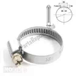 Aqui você pode pedir o braçadeira de mangueira 9mm aço inoxidável 20x32mm cada em Mokix , com o número da peça 88368: