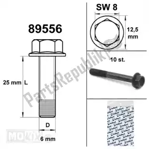 mokix 89556 ?ruby ko?nierza skrzyni korbowej sw 8 m6x25 czarne 10szt - Dół