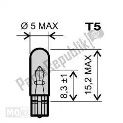 lamp t05 12v 2. 3w (1) van Mokix, met onderdeel nummer 89896, bestel je hier online: