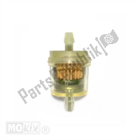 90562, Mokix, filtro combustible uni para manguera 6mm redonda gy6 (1), Nuevo