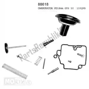 mokix 90754 carburateur reparatieset china 4t gy6 16.0mm - Onderkant