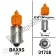 Lamp bax9s h6w 12v 6w halogen orange (1) Mokix 91758