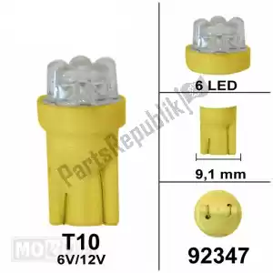 mokix 92347 bulb t10 6v/12v 6 led orange bollard (1) - Bottom side