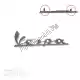 Vespa emblem thick badge clip 12cm chrome Mokix 92770