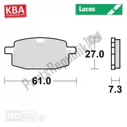 Here you can order the brake pad lucas std mbk/pgo/yamaha kba from Mokix, with part number MCB590: