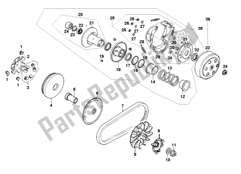 Todas as partes de Embreagem do AGM China Z 2000 SP 50 2000 - 2010