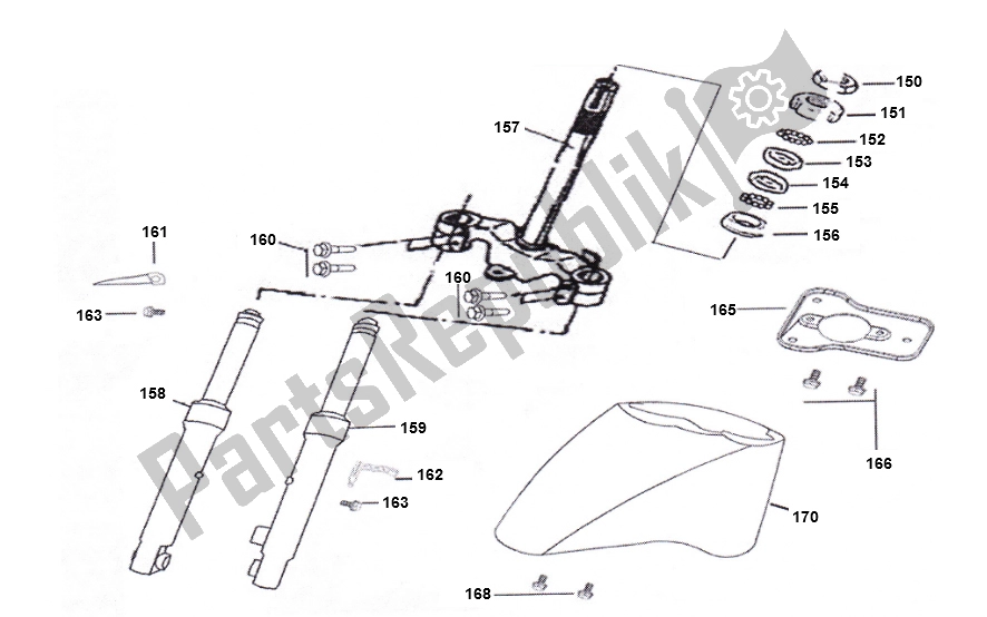 All parts for the Front Fork of the AGM China Z 2000 SP 50 2000 - 2010