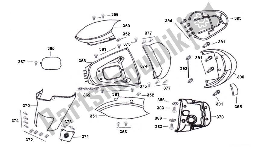 Tutte le parti per il Helmbak del AGM China Z 2000 SP 50 2000 - 2010