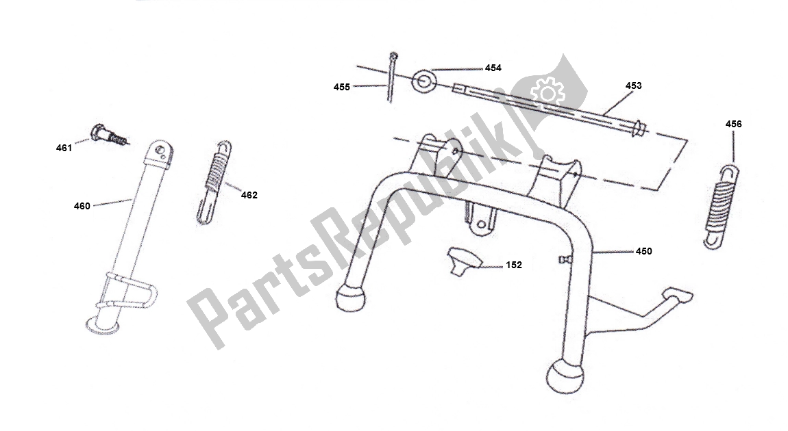 Tutte le parti per il Cavalletto Centrale del AGM China Z 2000 SP 50 2000 - 2010