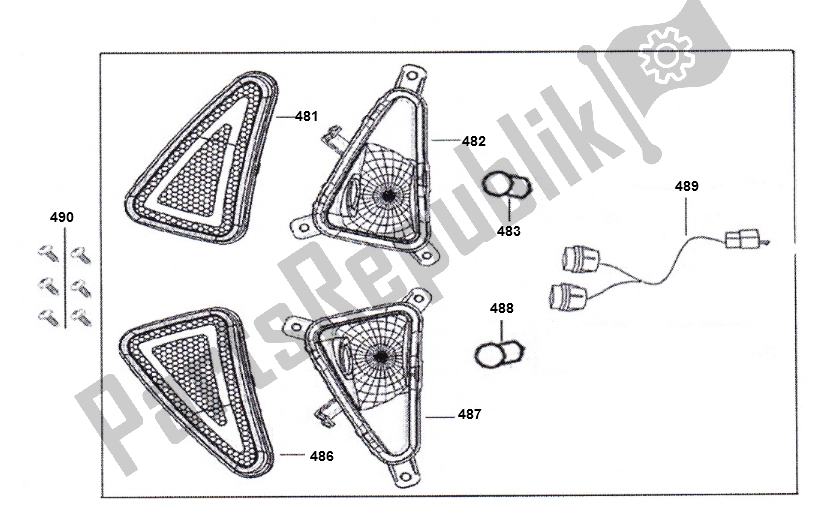 All parts for the Turn Signal of the AGM China Z 2000 SP 50 2000 - 2010
