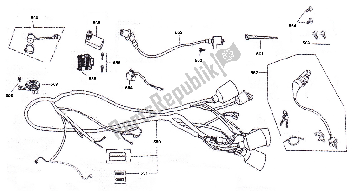 All parts for the Wire Harness of the AGM China Z 2000 SP 50 2000 - 2010