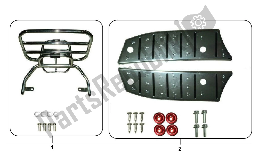 All parts for the Achterdrager - Treeplank of the AGM Classic LX S VX 50 2000 - 2010