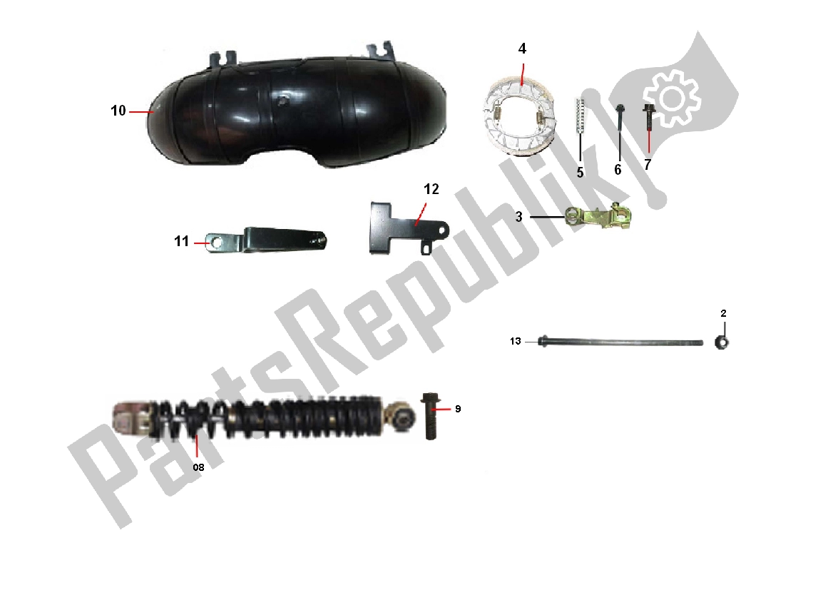 All parts for the Schokbreker of the AGM Classic LX S VX 50 2000 - 2010