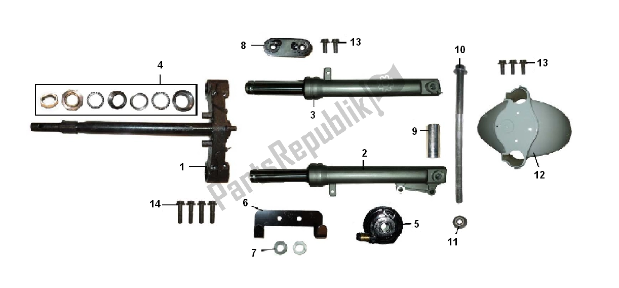 All parts for the Voorvork - Voorspatbord of the AGM Classic LX S VX 50 2000 - 2010