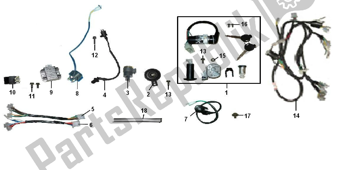 Todas las partes para Electrische Delen de AGM Classic LX S VX 50 2000 - 2010