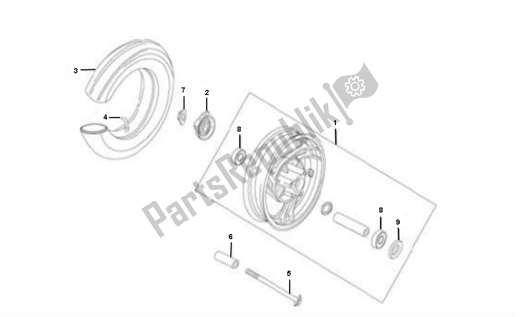 Todas las partes para Rueda Delantera de AGM Flash 50 2000 - 2010