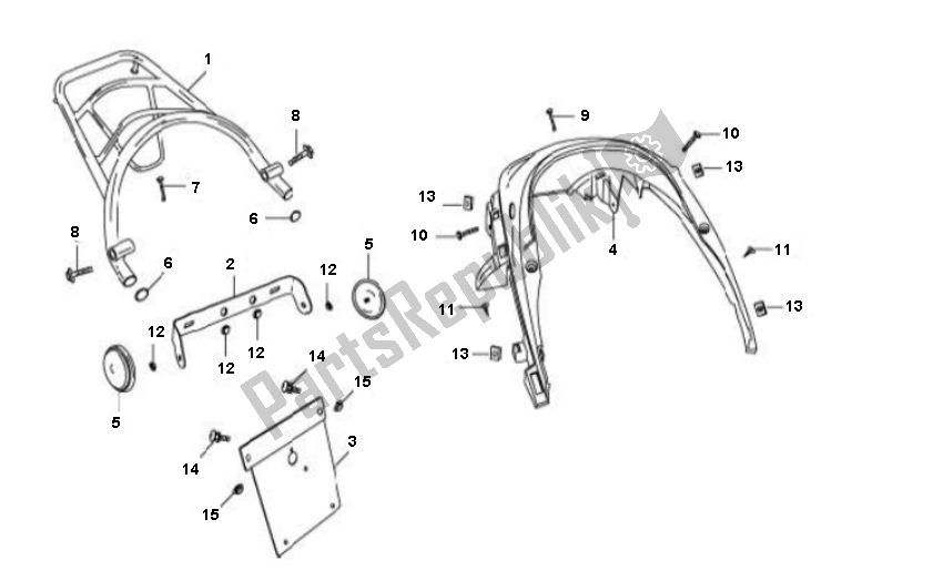 All parts for the Rear Carrier of the AGM Flash 50 2000 - 2010