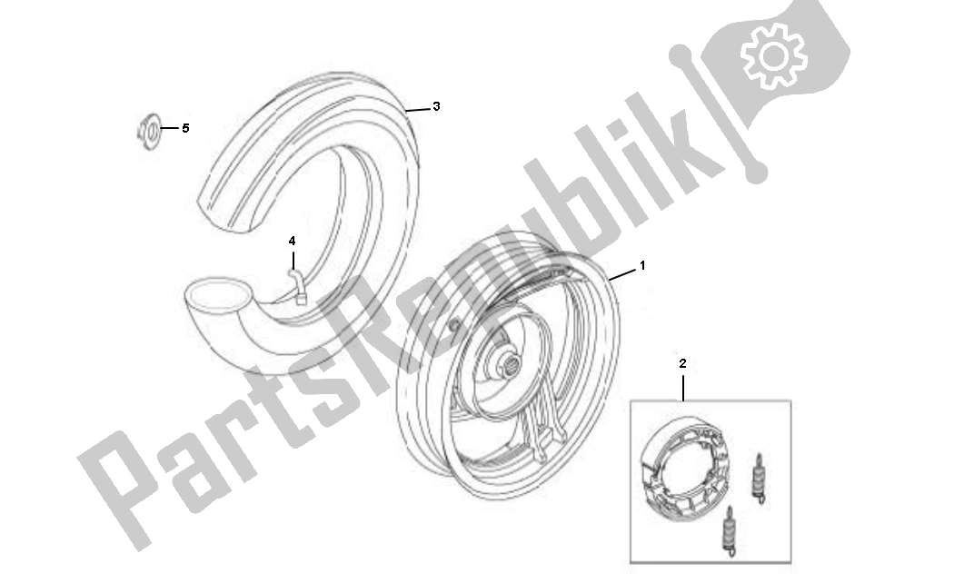 Todas as partes de Roda Traseira do AGM Flash 50 2000 - 2010