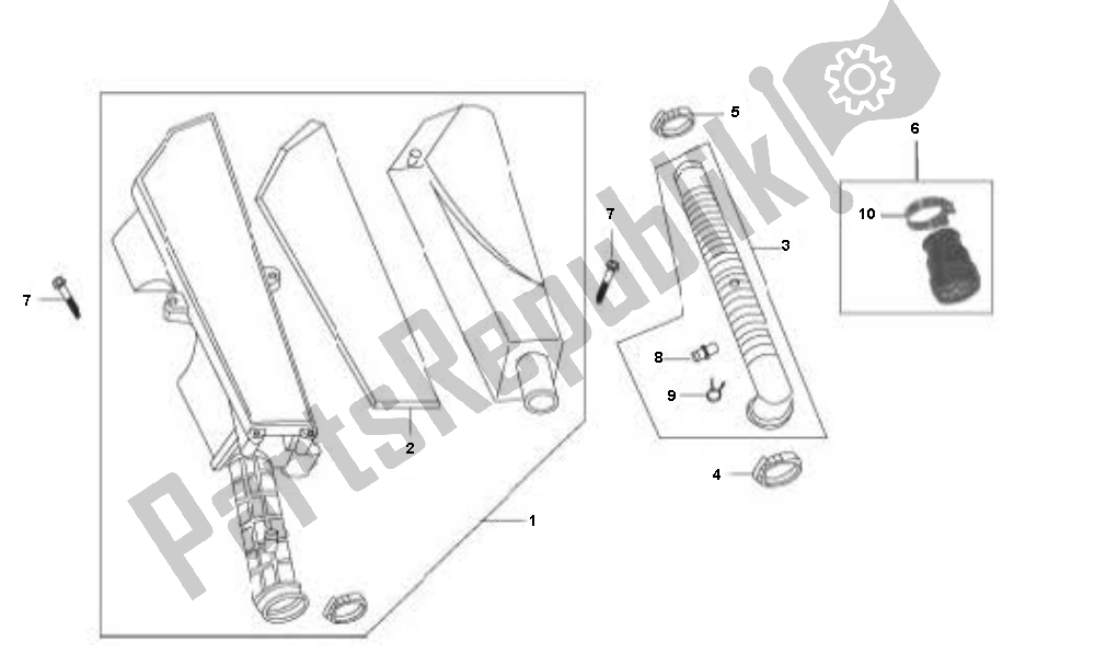 All parts for the Air Cleaner of the AGM Flash 50 2000 - 2010