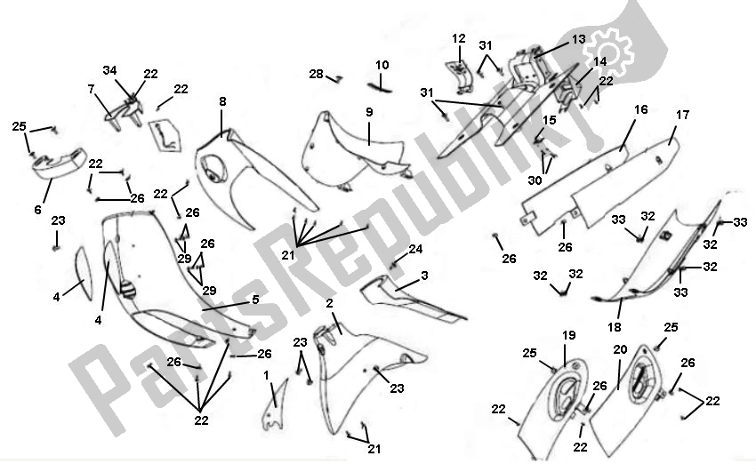 All parts for the Kleurdelen of the AGM Grand Retro 50 2000 - 2010