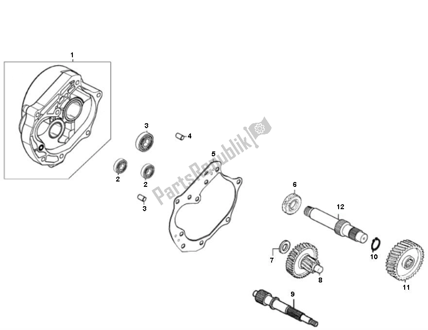 All parts for the Overbrenging of the AGM Grand Retro 50 2000 - 2010