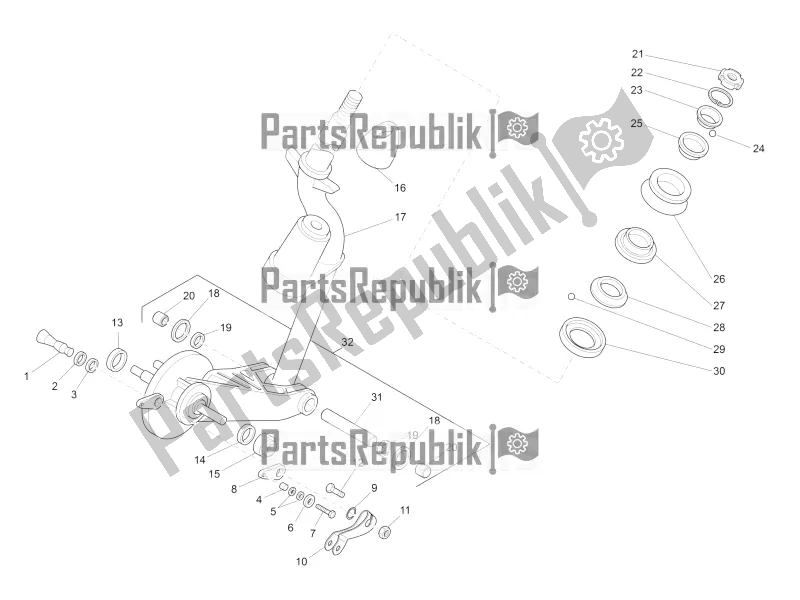 Tutte le parti per il Forcella / Tubo Sterzo - Unità Cuscinetto Sterzo del APE 50 C 80 2009 - 2022