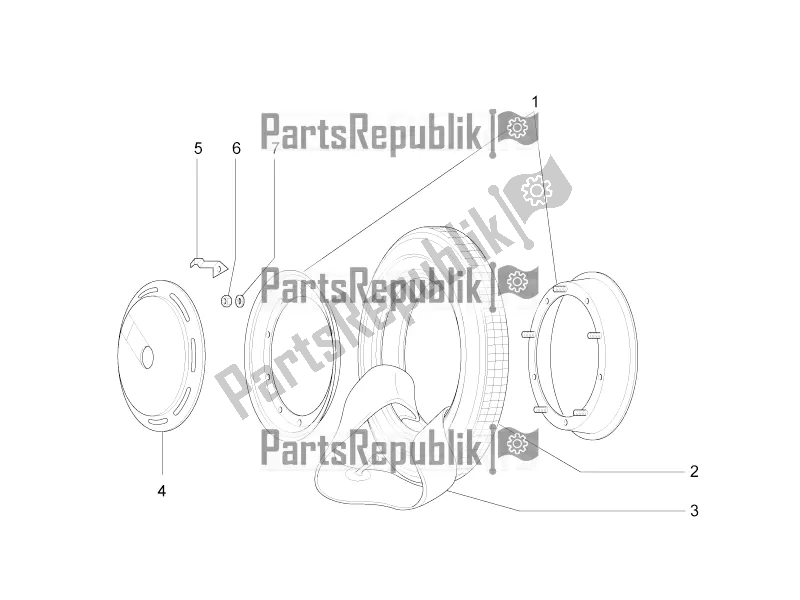 All parts for the Front And Rear Wheels of the APE 50 C 80 2009 - 2022