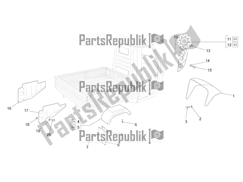 Tutte le parti per il Passaruota - Parafango del APE 50 C 80 2009 - 2022